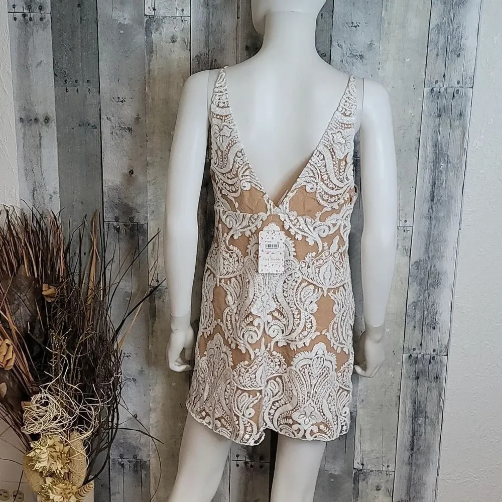 Free People Night Shimmer Minidress in Ivory - Picture 6 of 13